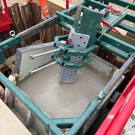 New build transmission tower foundation